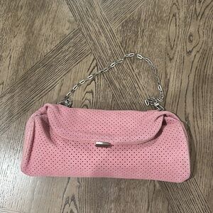 Kenneth Cole genuine suede pink leather clutch bag